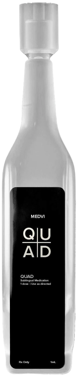 QUAD by MEDVi 4-in-1 performance prescription bottle
